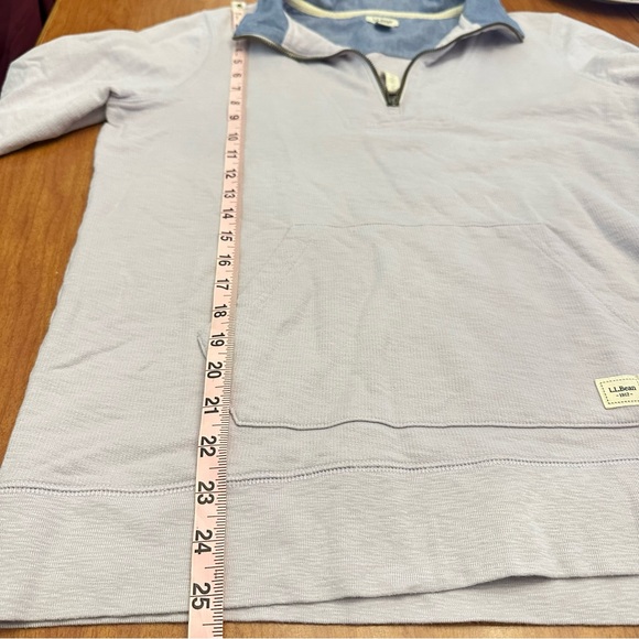 LL Bean Womens Quarter Zip Sweatshirt Size Medium Lavender Outdoors Cozy Rugby - Picture 5 of 8